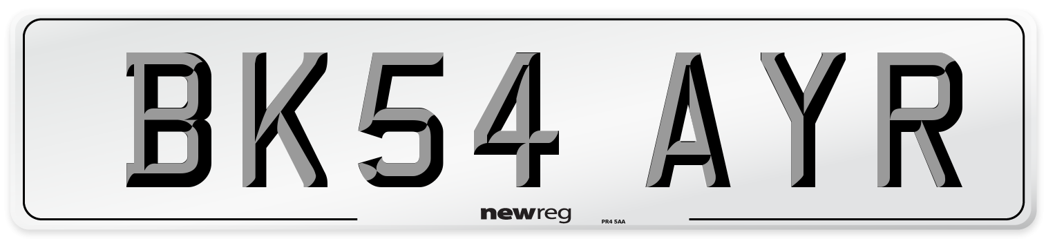 BK54 AYR Number Plate from New Reg